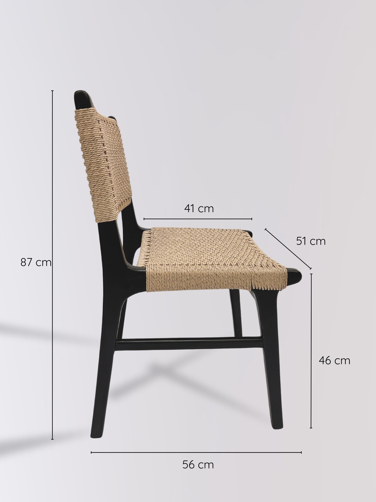 Asturia Woven Wooden Dining Chair - Black