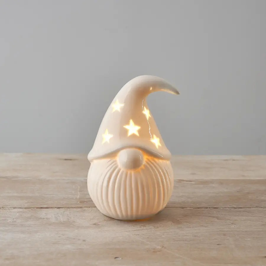 Ceramic LED Santa Ornament with Star Cut-Outs | Mellowdays Furniture
