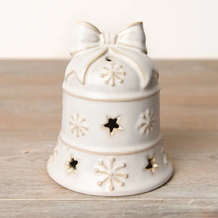 Ceramic LED Light Up Bell Ornament, 15cm | Mellowdays Furniture