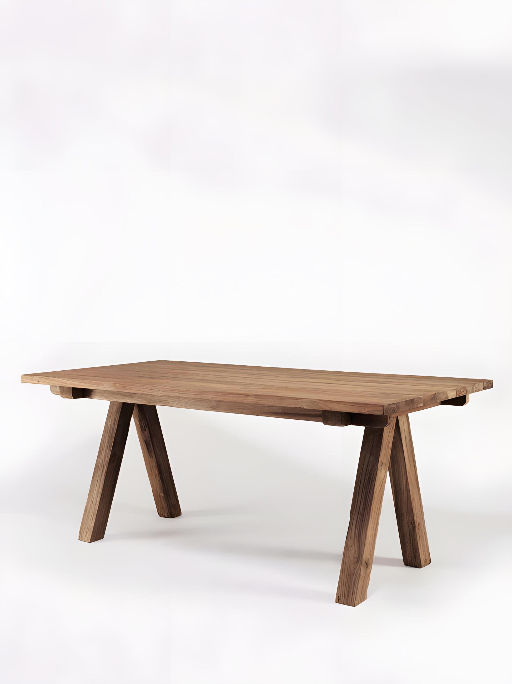 Fontera Reclaimed Teakwood Dining Table front view by Mellowdays Furniture