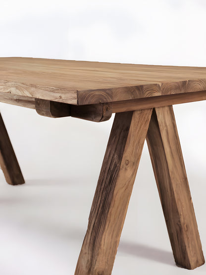 Fontera Reclaimed Teakwood Dining Table detail view by Mellowdays Furniture