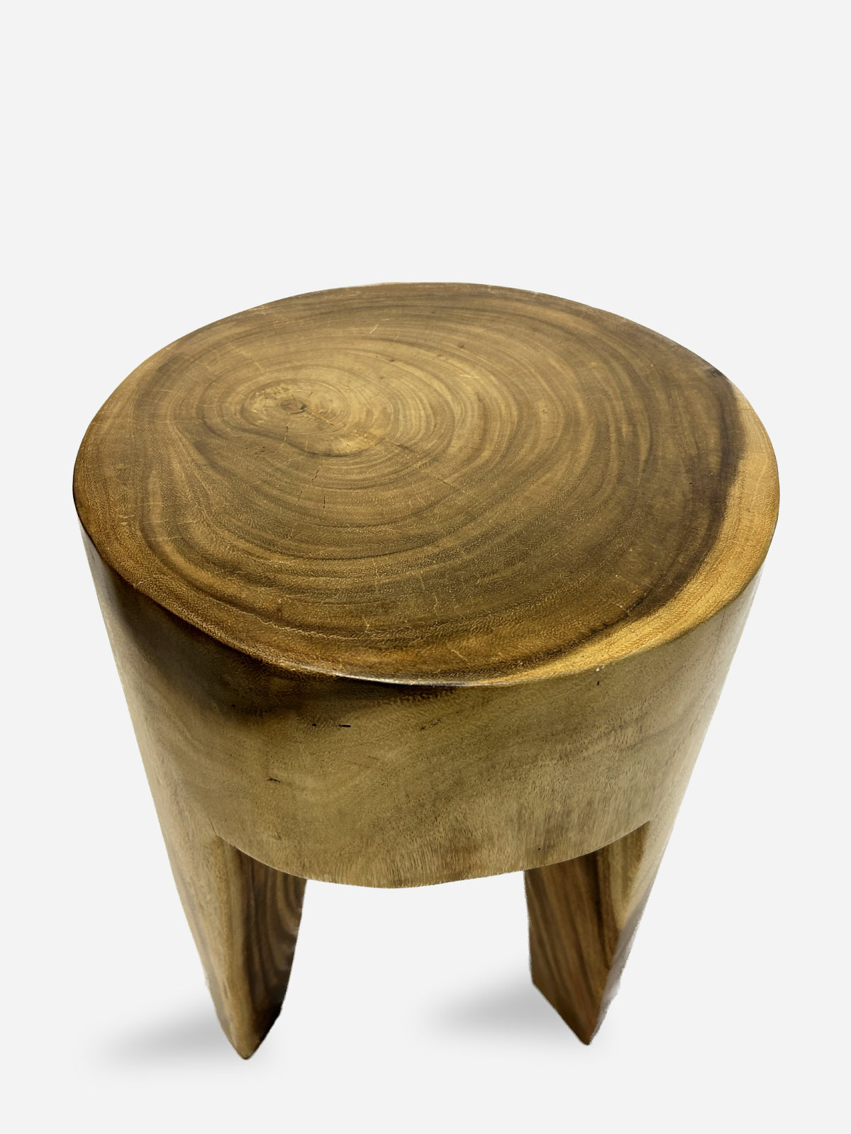 Ignacio Wooden Side Table in Solid Suar Wood Trunk Dia35xH50 zoom view by Mellowdays Furniture