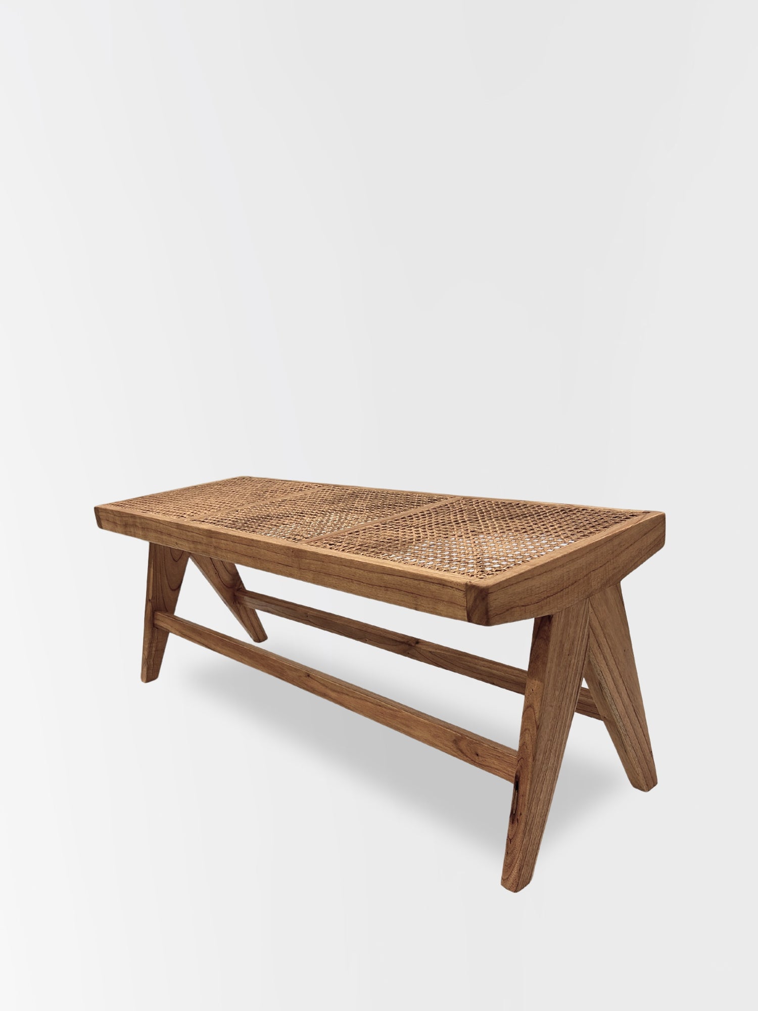 Matis Mindi Wood and Rattan Bench - Natural | Mellowdays Furniture