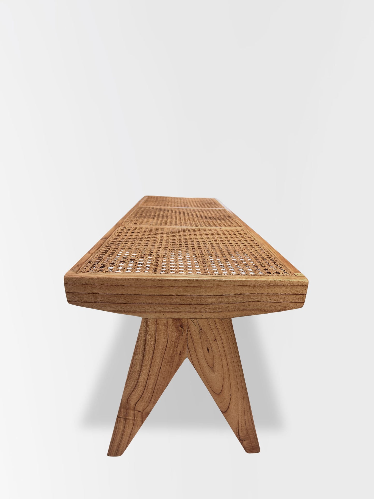 Matis Mindi Wood and Rattan Bench - Natural | Mellowdays Furniture
