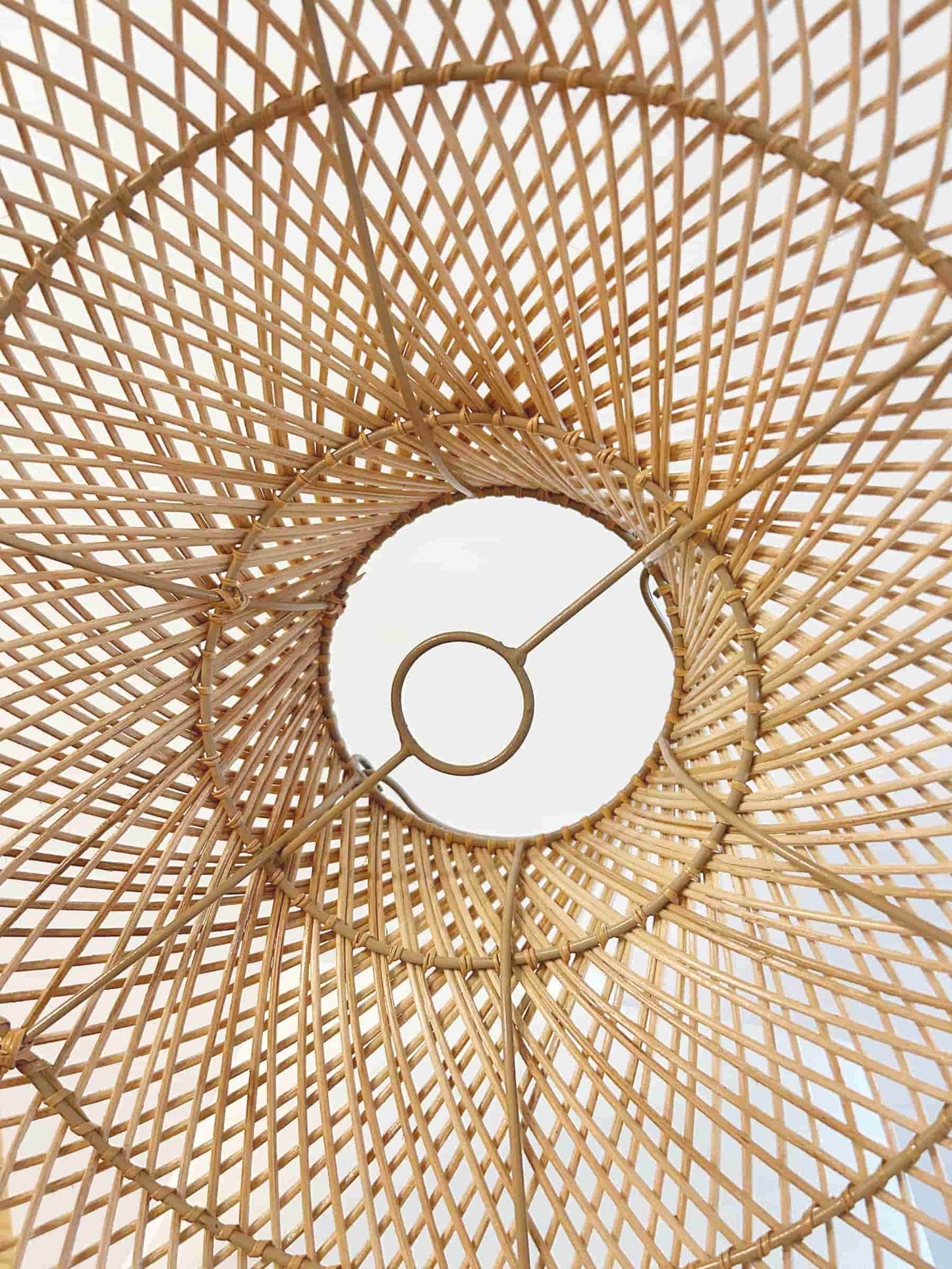 MIdomo Rattan Hanging Lamp Shade - attachment hole for fitting | Mellowdays Furniture
