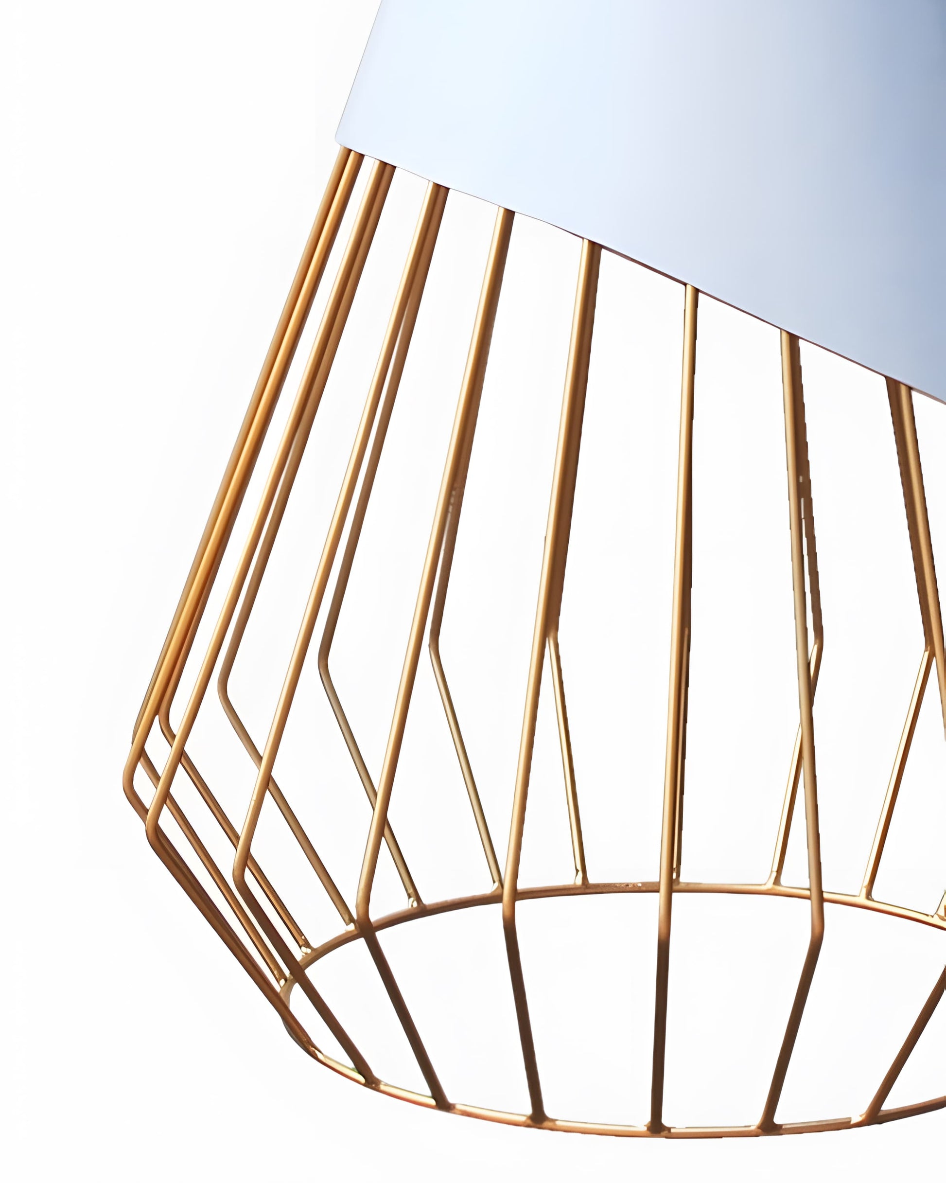 Plain Sideways Metal Pendant Shade close up by Mellowdays Furniture