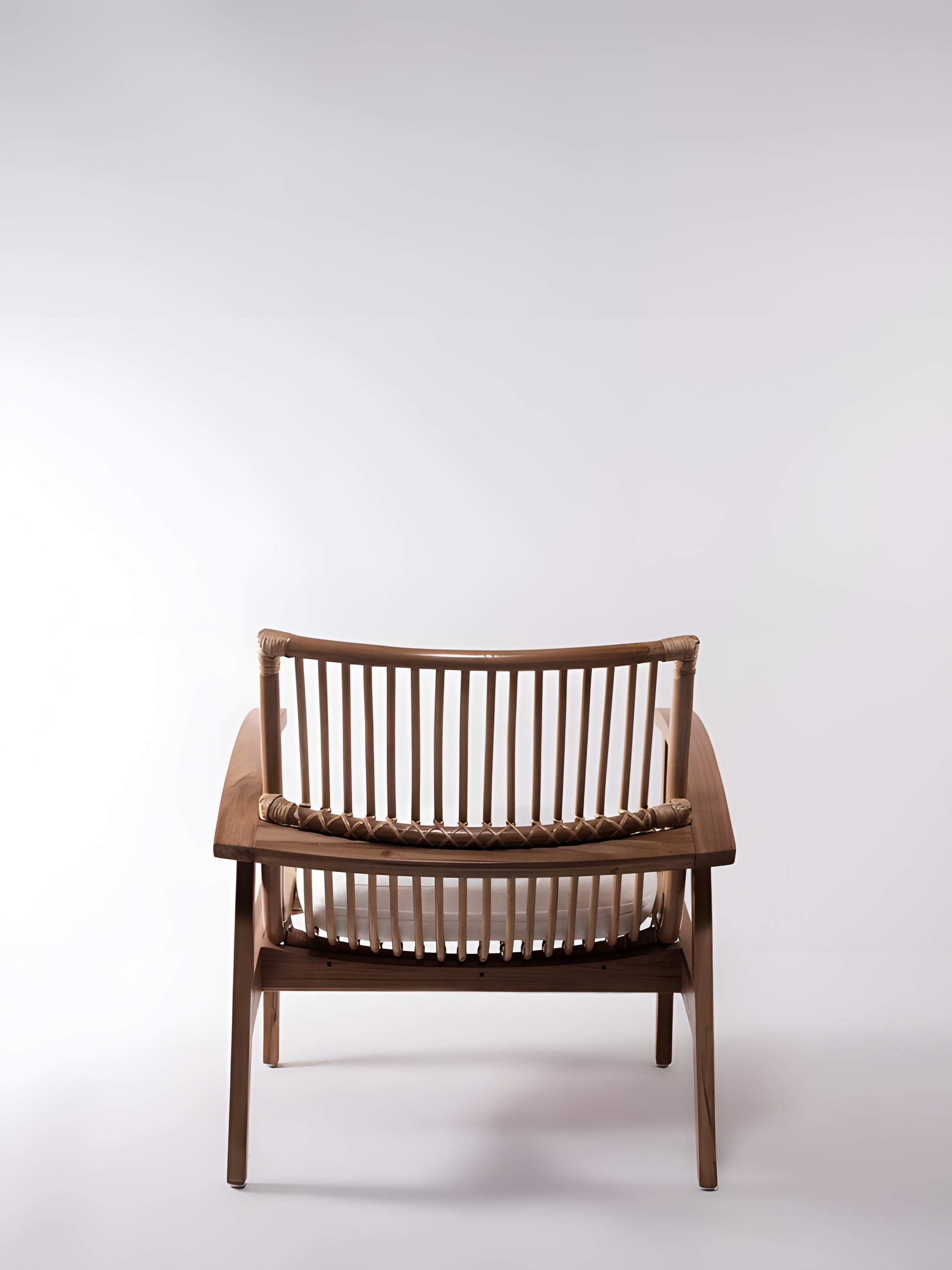 Rinjani Teak & Rattan Armchair back view by Mellowdays Furniture