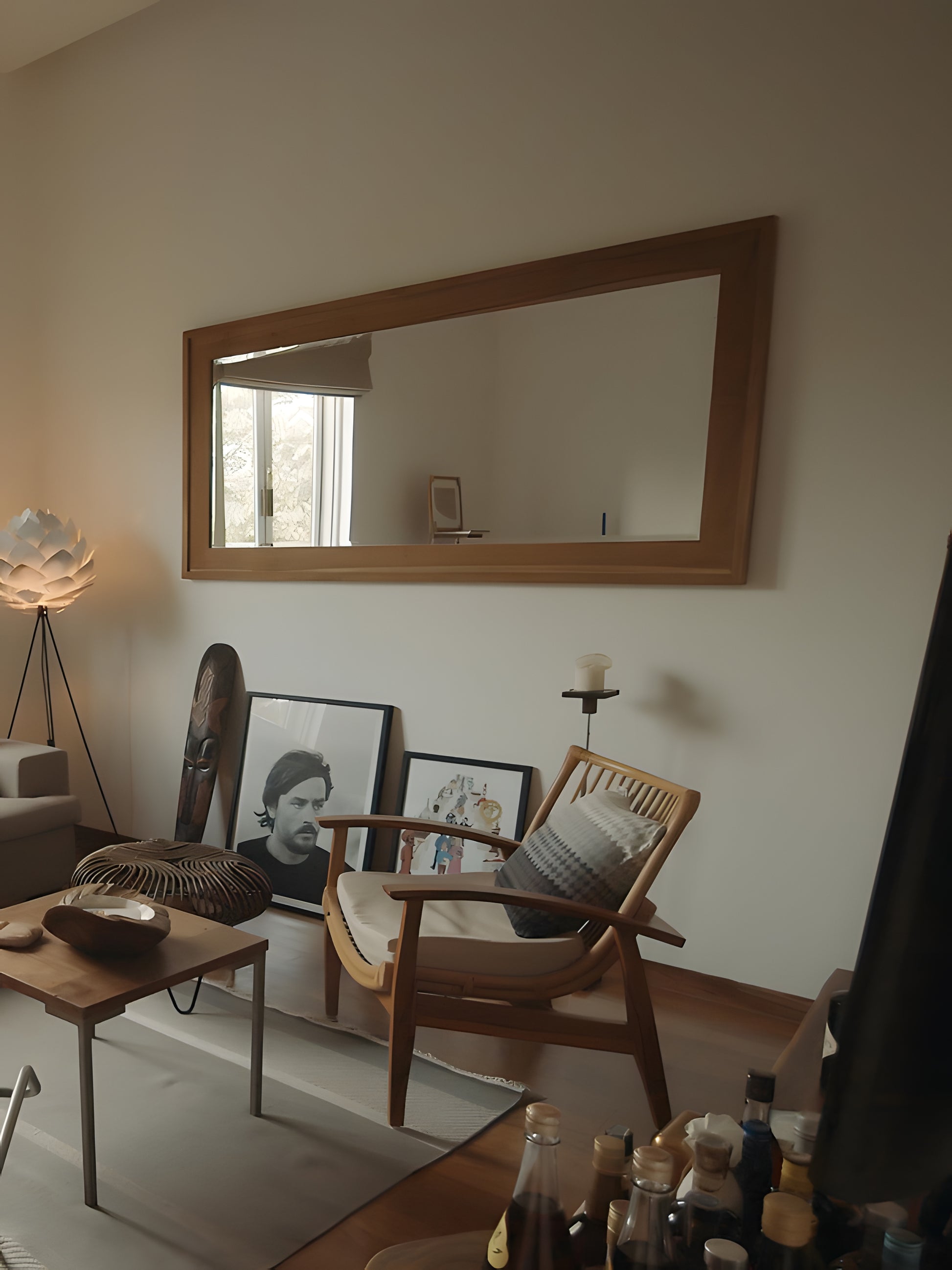 Rinjani Teak & Rattan Armchair in living room setting by Mellowdays Furniture