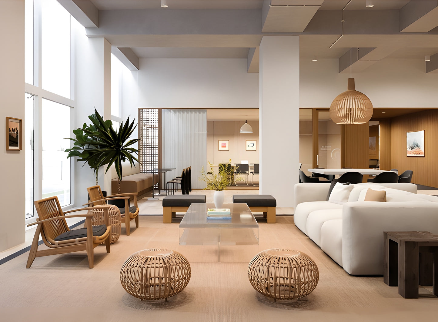 2 Rinjani Teak & Rattan Armchairs in living room setting by Mellowdays Furniture