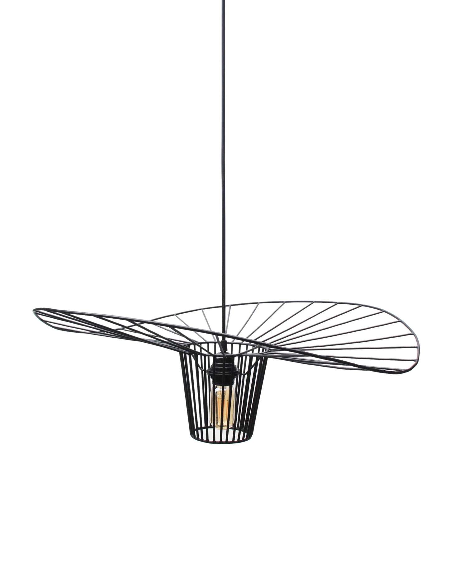 Round Curved Metal Pendant Shade by Mellowdays Furniture
