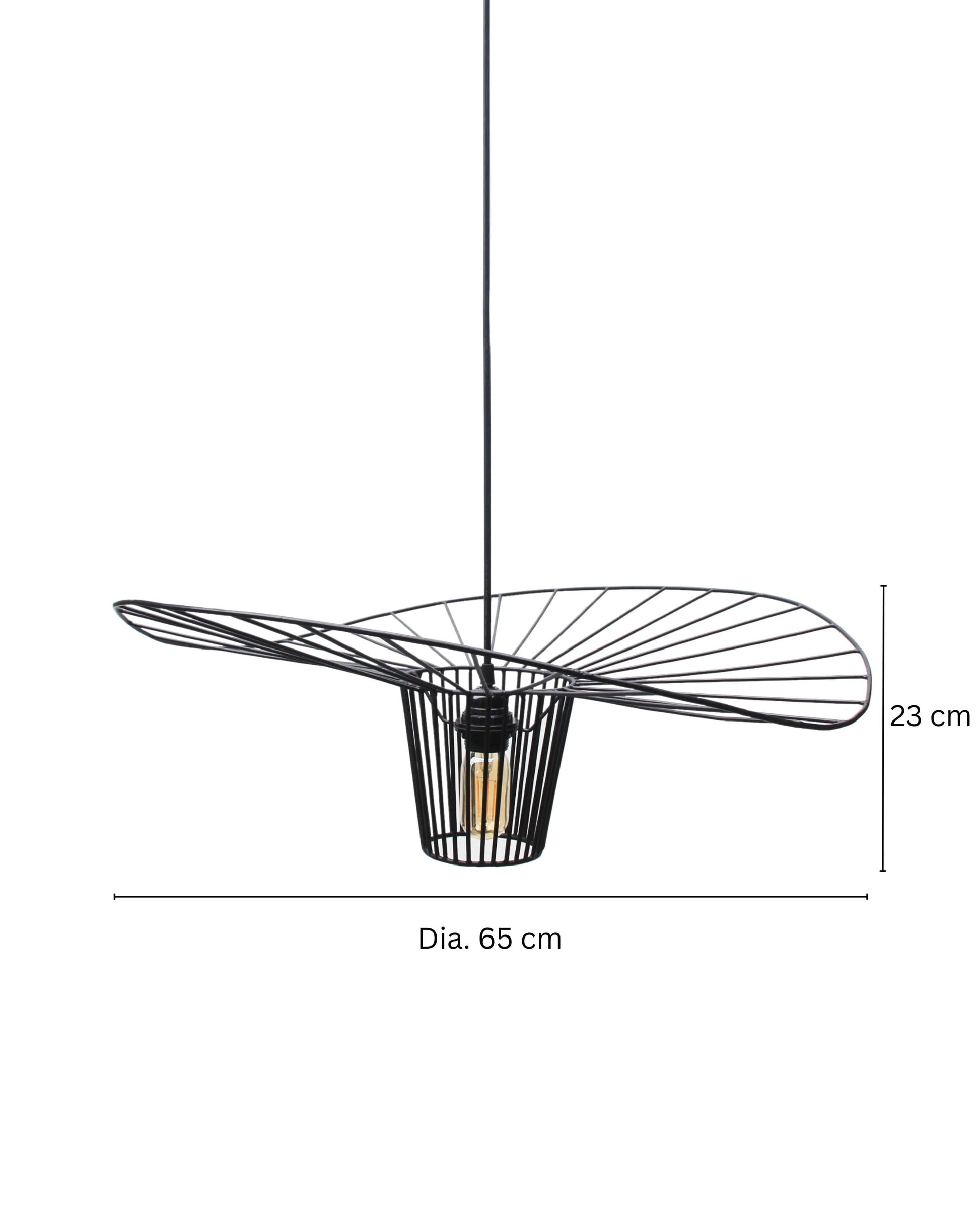 Round Curved Metal Pendant Shade with measurements by Mellowdays Furniture