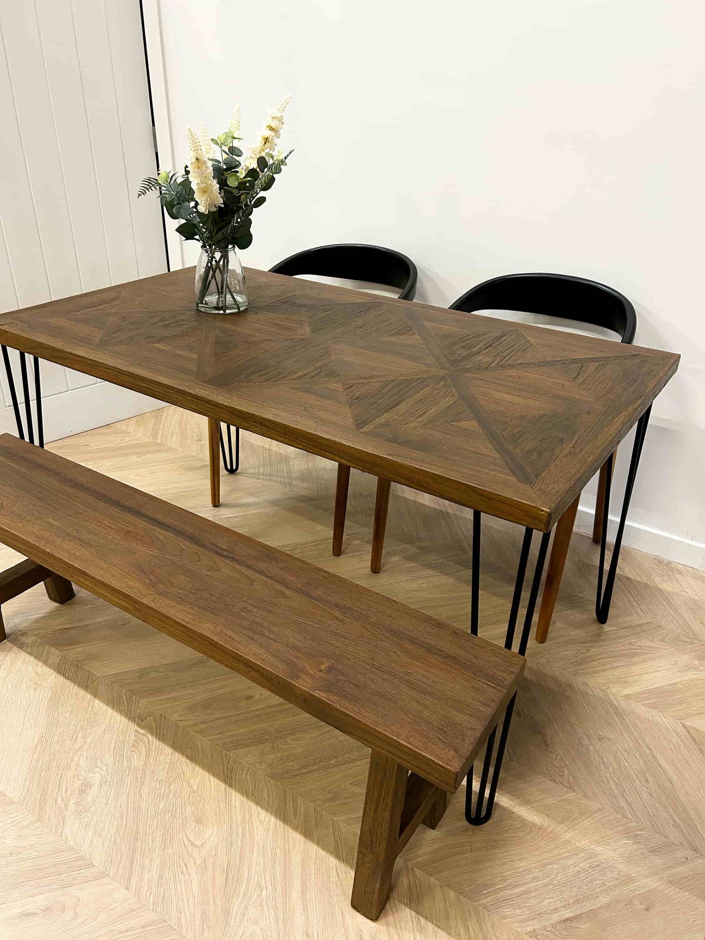 Segovia Reclaimed Teakwood Small Dining Table - W140xD80xH75 - metal - Mellowdays Furniture