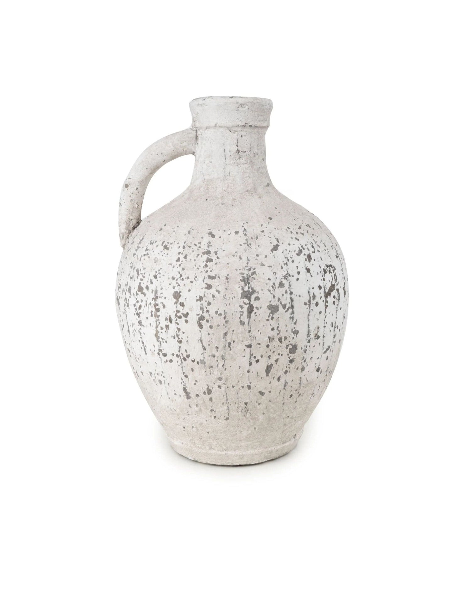 Speckled ceramic bottle vase with handle 28cm | Mellowdays Furniture