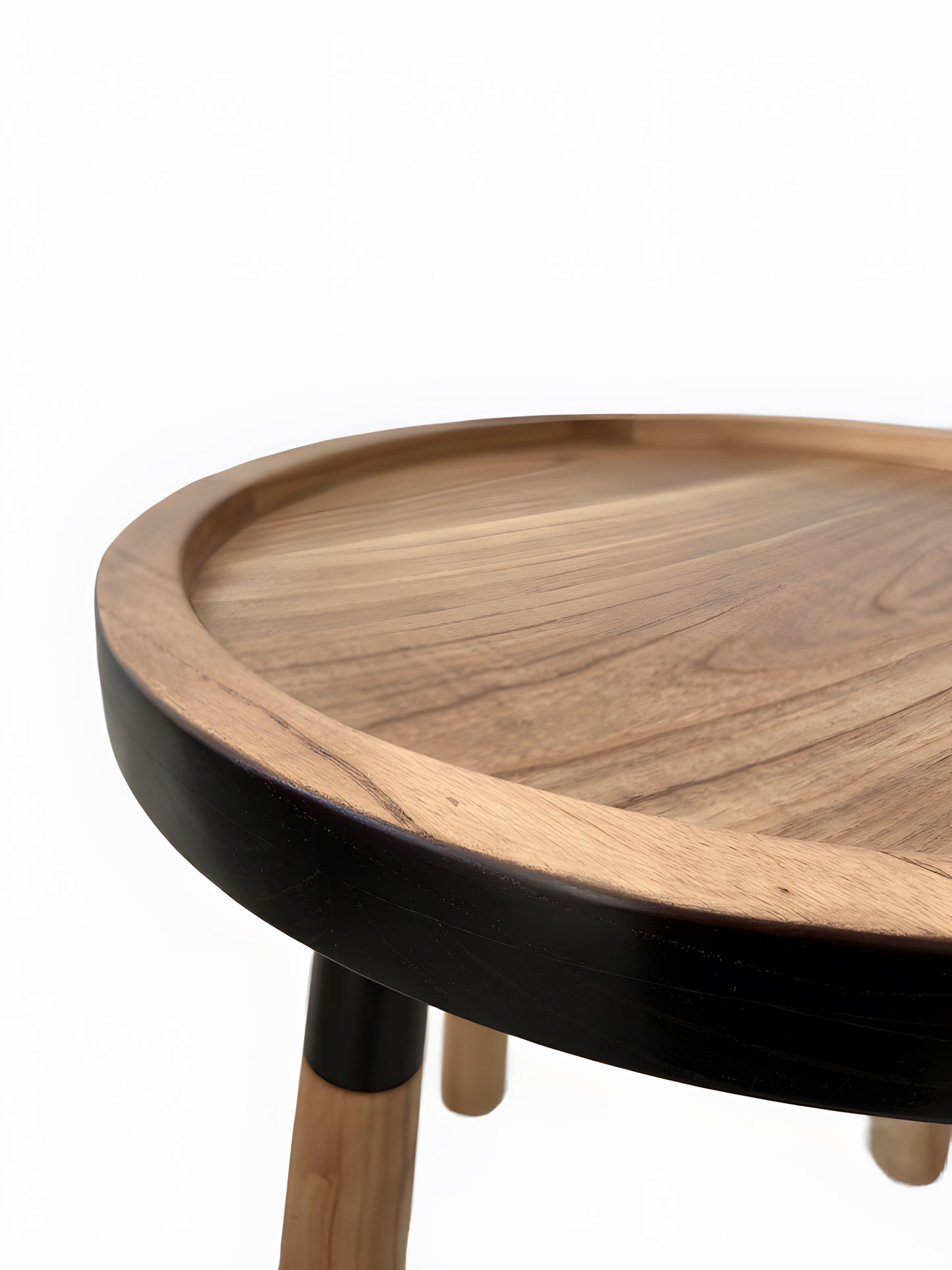 Tomasa Teakwood Tray Top Round Coffee Table detail view by Mellowdays Furniture