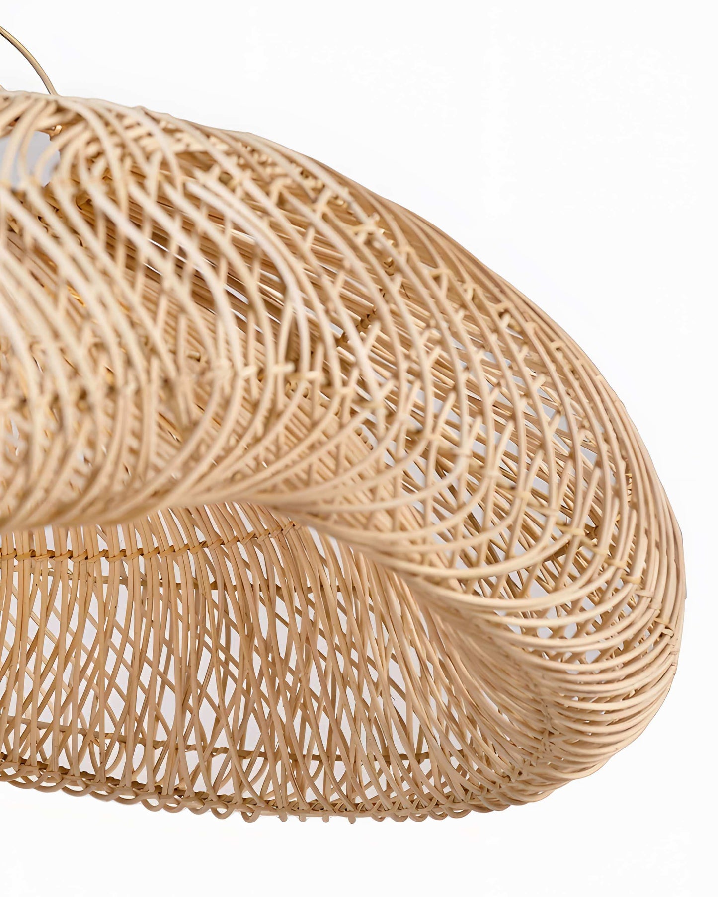 Toroso Rattan Pendant Shade bottom up view by Mellowdays Furniture