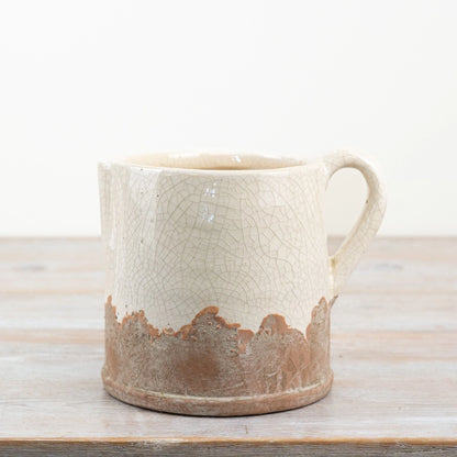 15.5cm Cream Crackle Glaze Jug Vase front view | MellowdaysFurniture