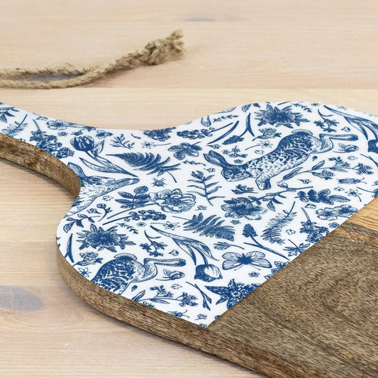 Blue Hare Cutting Board – Wooden Serving Board, 50cm