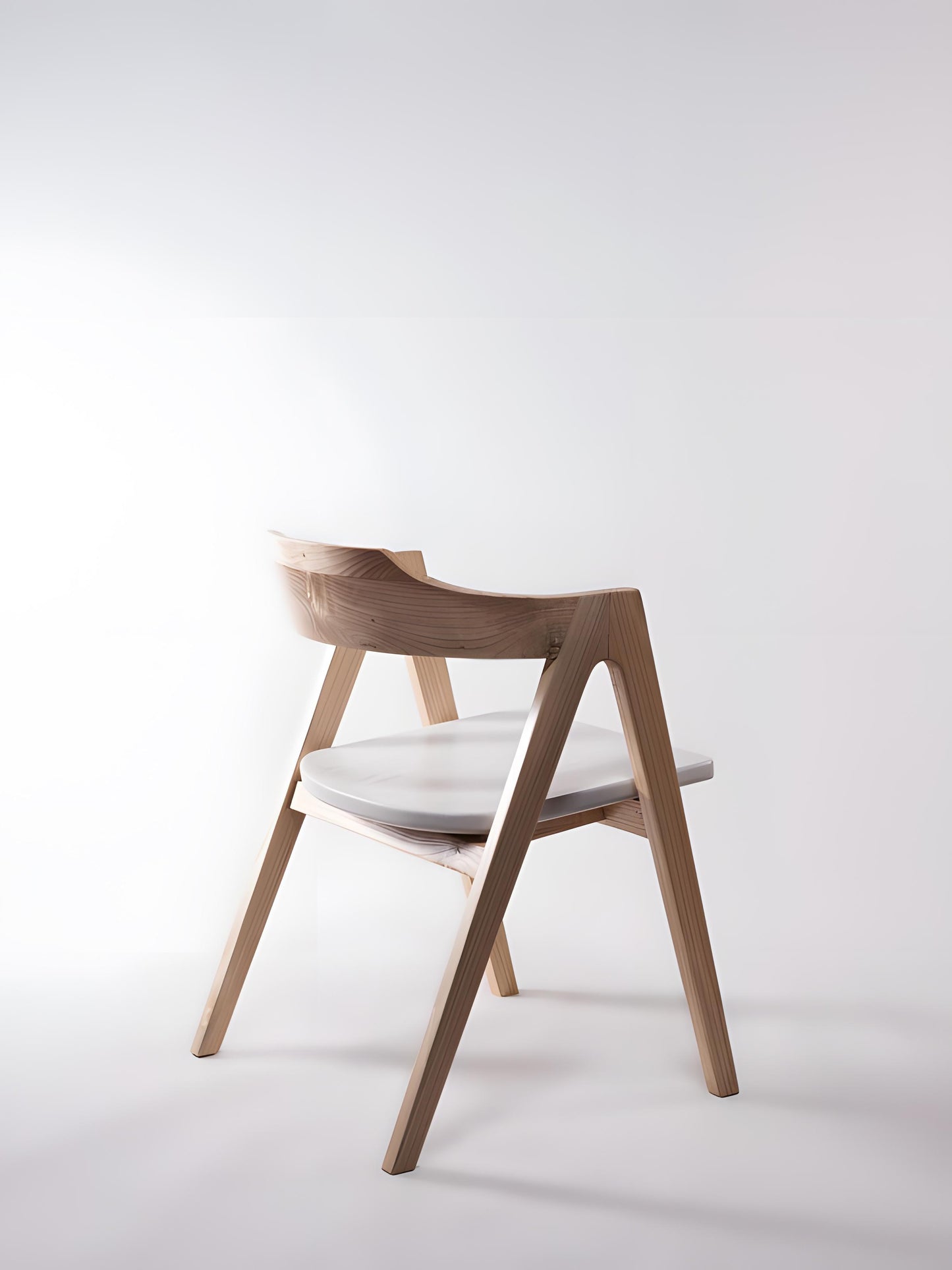 Amaro Sungkai Wood Dining Chair with Armrest - Natural Fog - back view - Mellowdays Furniture