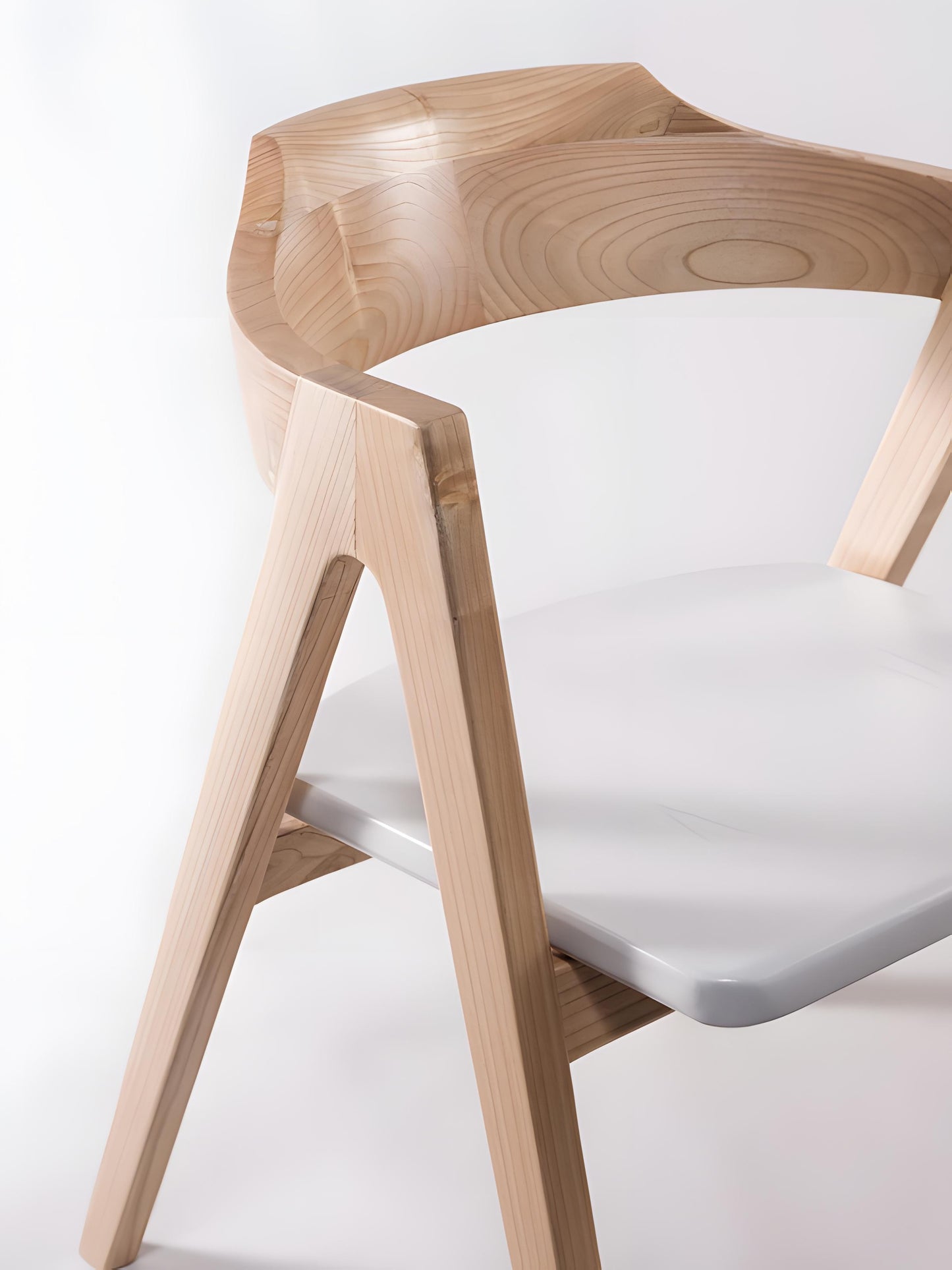 Amaro Sungkai Wood Dining Chair with Armrest - Natural Fog - curved back - Mellowdays Furniture