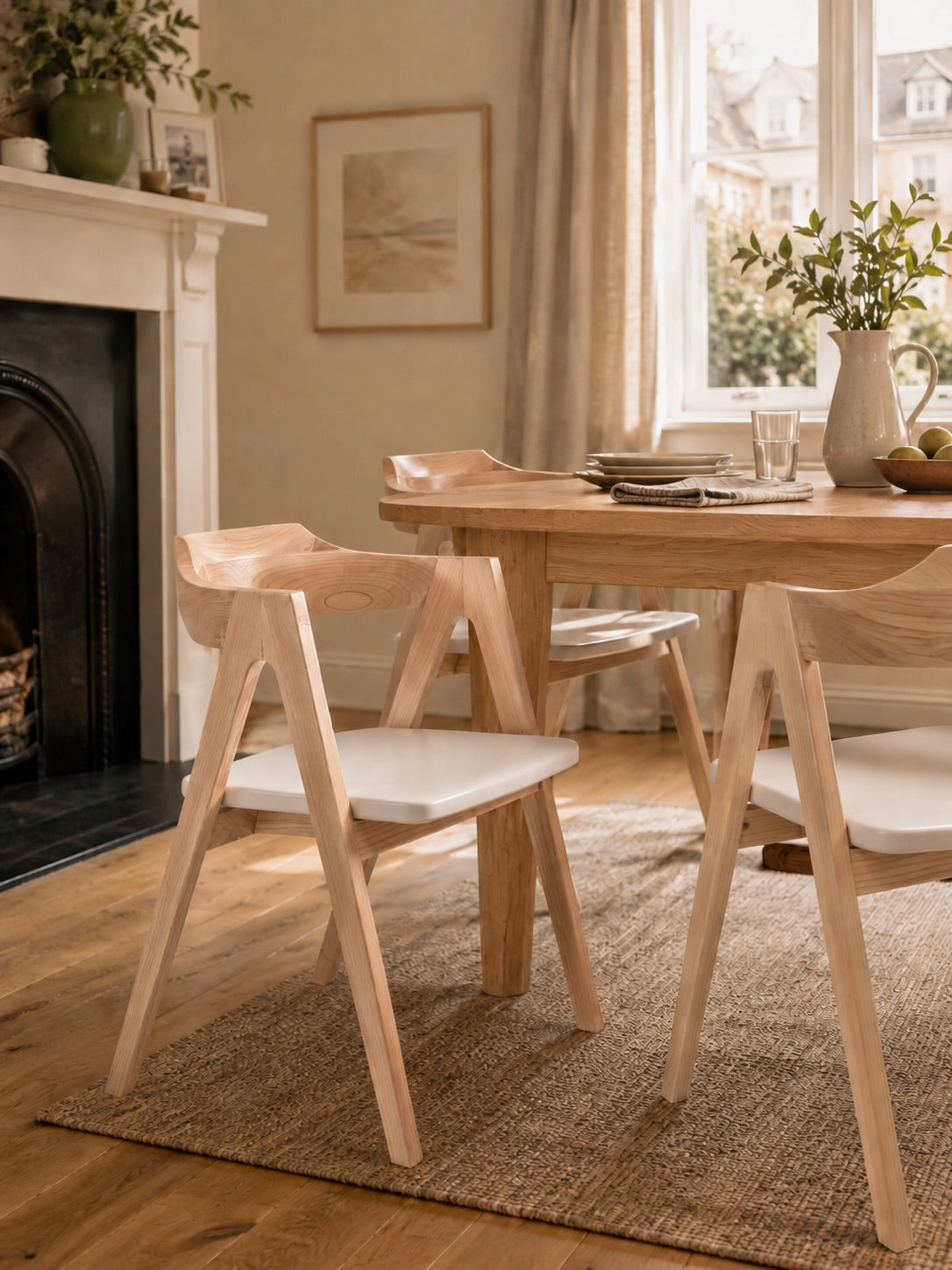 Amaro minimalist wooden dining chair in contemporary dining room | Mellowdays Furniture
