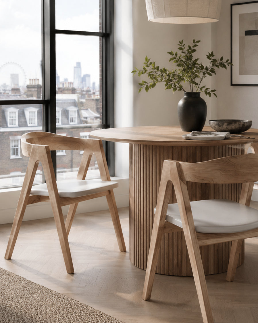 Amaro minimalist wooden dining chair in modern dining room | Mellowdays Furniture