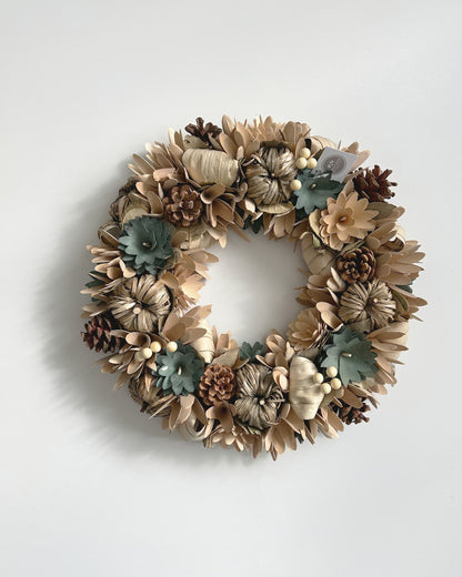 Autumn Floral Wreath with Pinecones, 40cm | Mellowdays Furniture