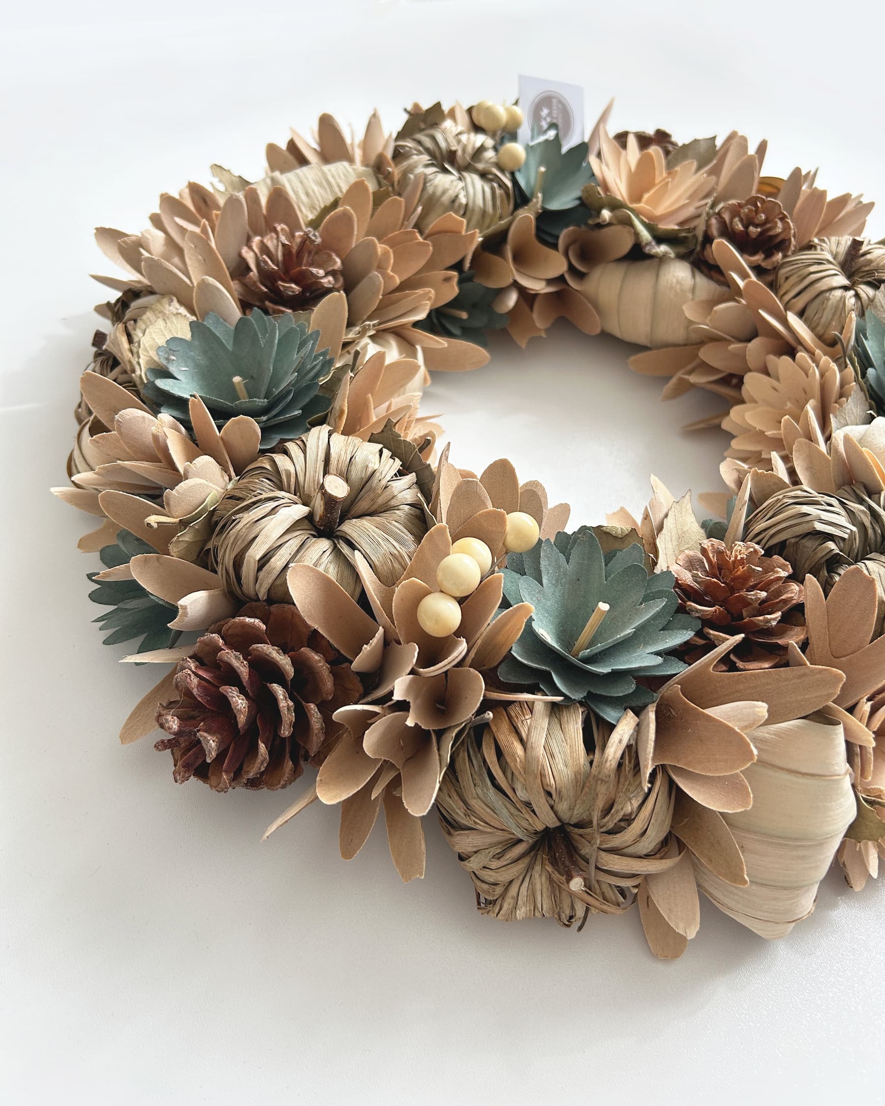 Autumn Floral Wreath with Pinecones, 40cm | Mellowdays Furniture