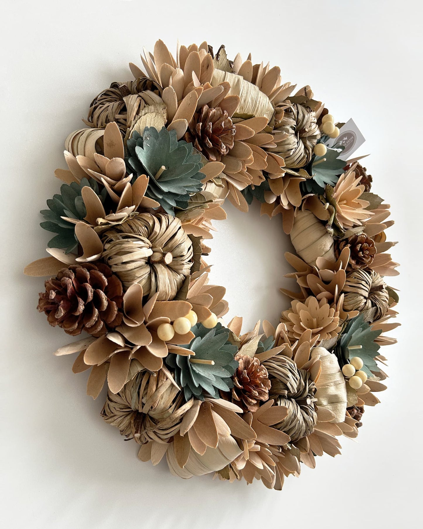 Autumn Floral Wreath with Pinecones, 40cm | Mellowdays Furniture