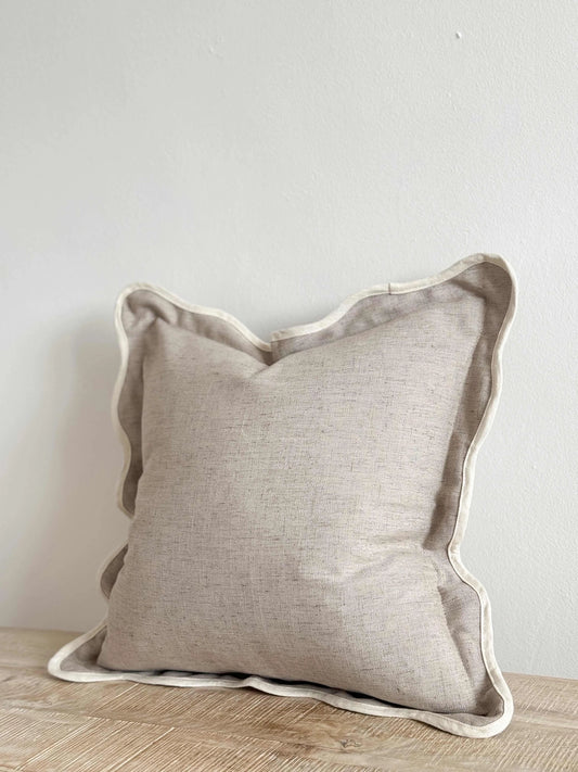 Beige Scalloped Edge Decorative Cushion Cover 45x45cm | Mellowdays Furniture