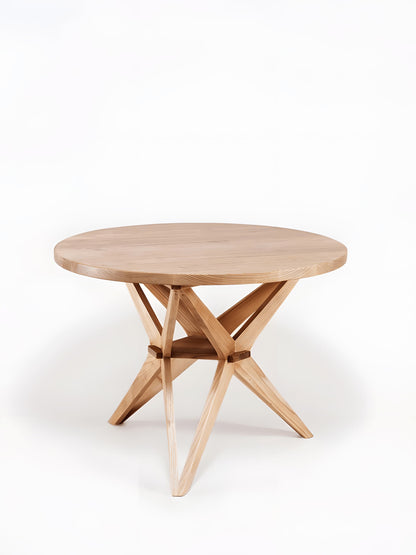 Bilbao Sungkai Wood Round Dining Table Dia 100cm front view by Mellowdays Furniture