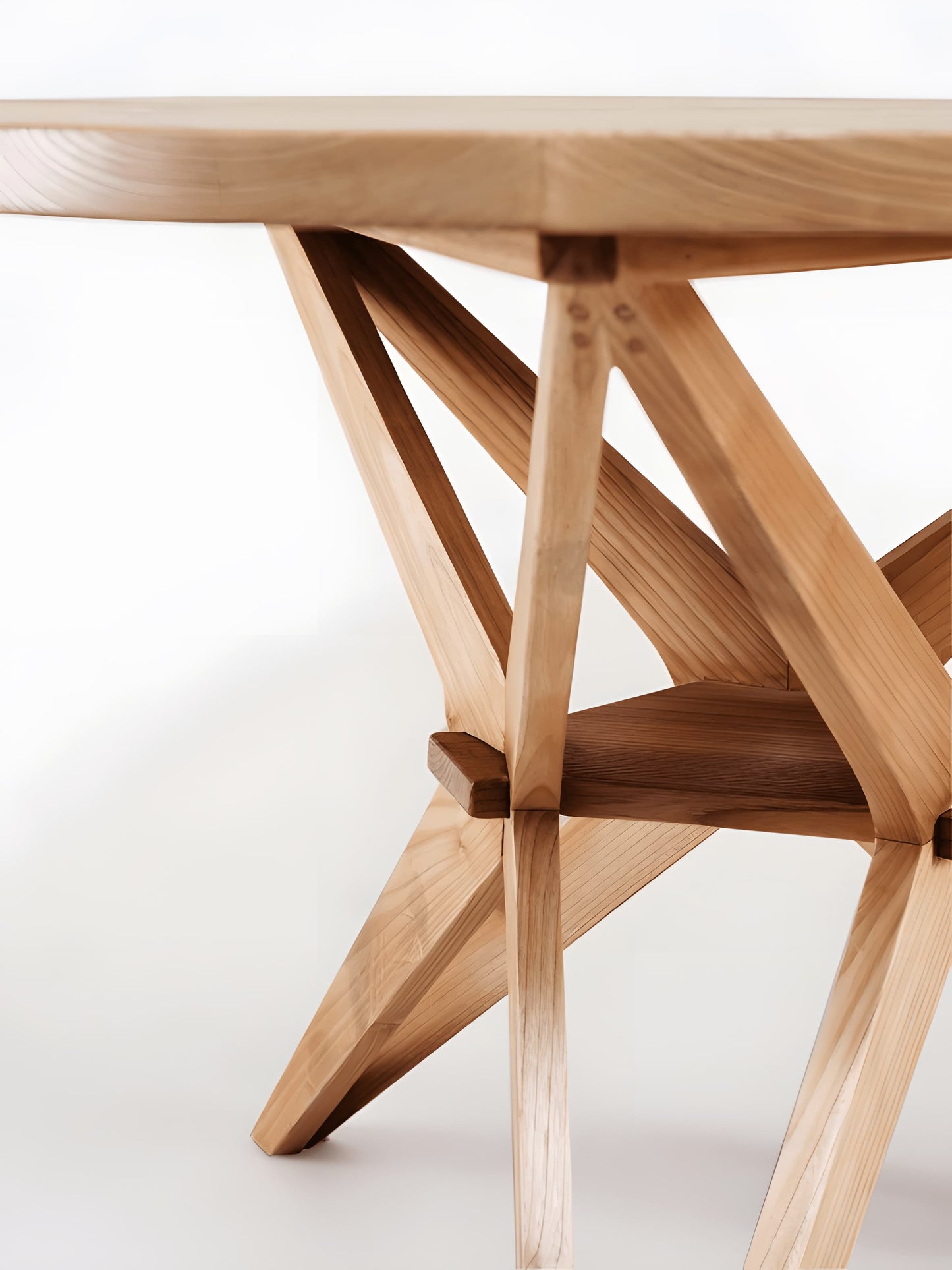 Bilbao Sungkai Wood Round Dining Table Dia 100cm zoom legs detail view by Mellowdays Furniture