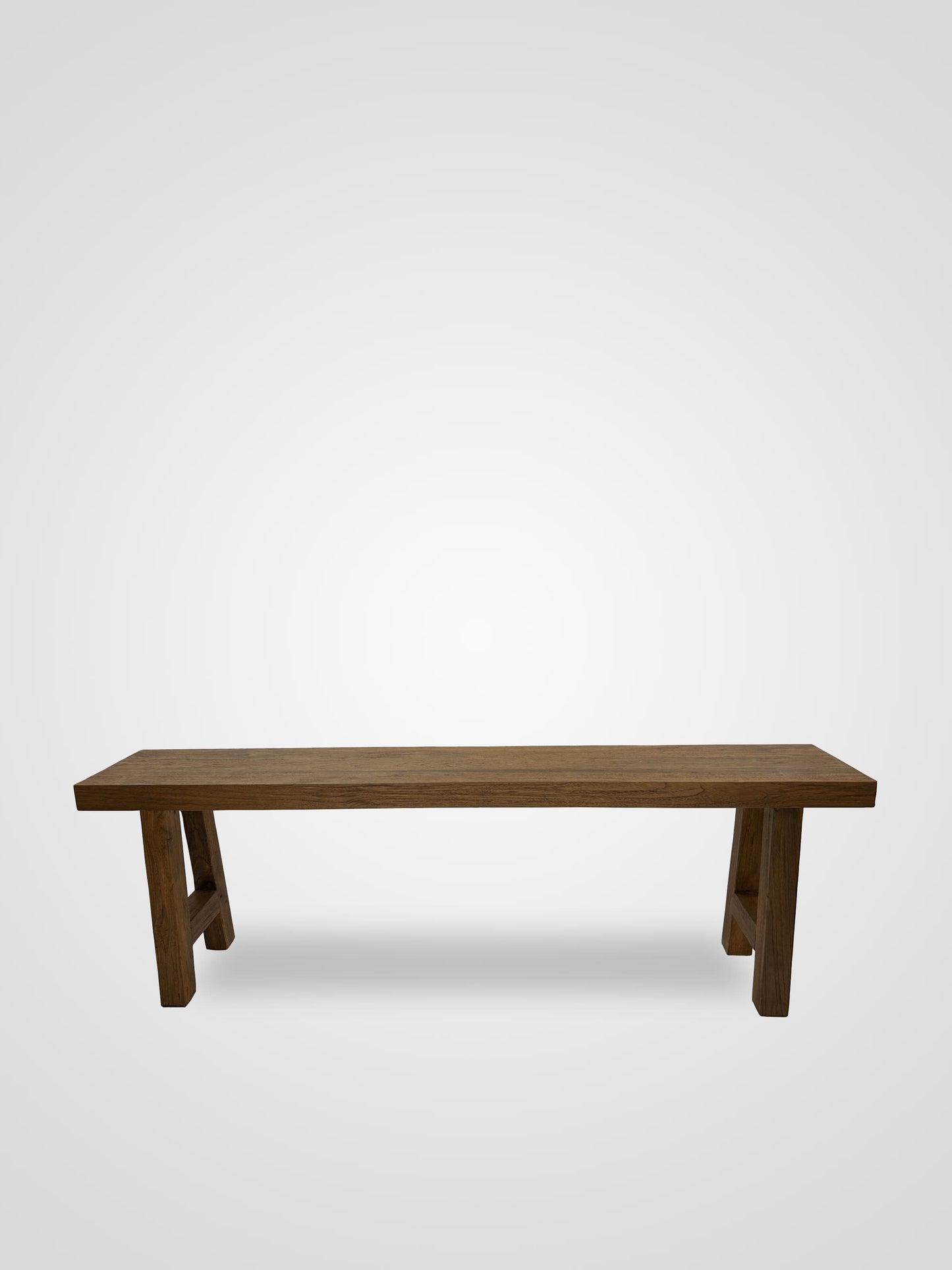 Capri Reclaimed Teakwood Dining Bench front view by Mellowdays Furniture