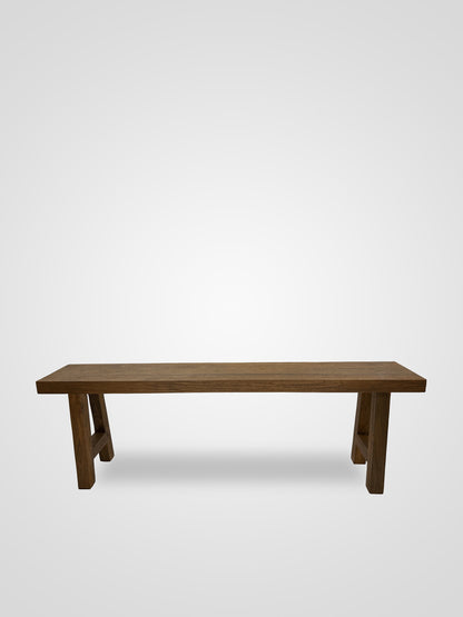 Capri Reclaimed Teakwood Dining Bench front view by Mellowdays Furniture