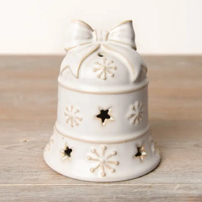 Ceramic LED Light Up Bell Ornament, 15cm | Mellowdays Furniture