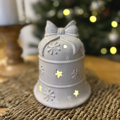 Ceramic LED Light Up Bell Ornament, 15cm | Mellowdays Furniture