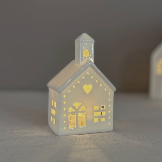 Ceramic LED Light-Up Church Ornament, 11cm | Mellowdays Furniture