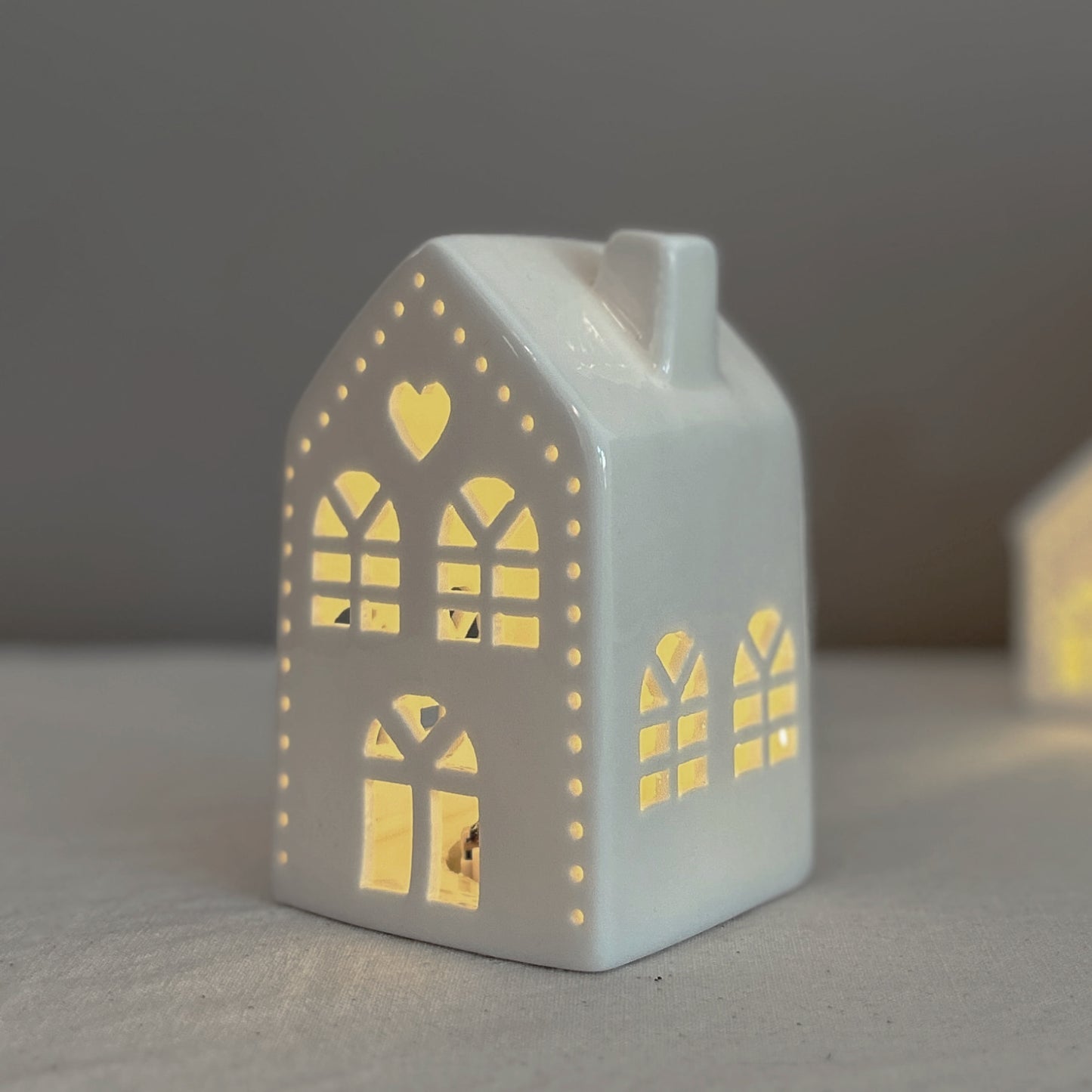 Ceramic LED Light Up House Ornament, 12.5cm | Mellowdays Furniture