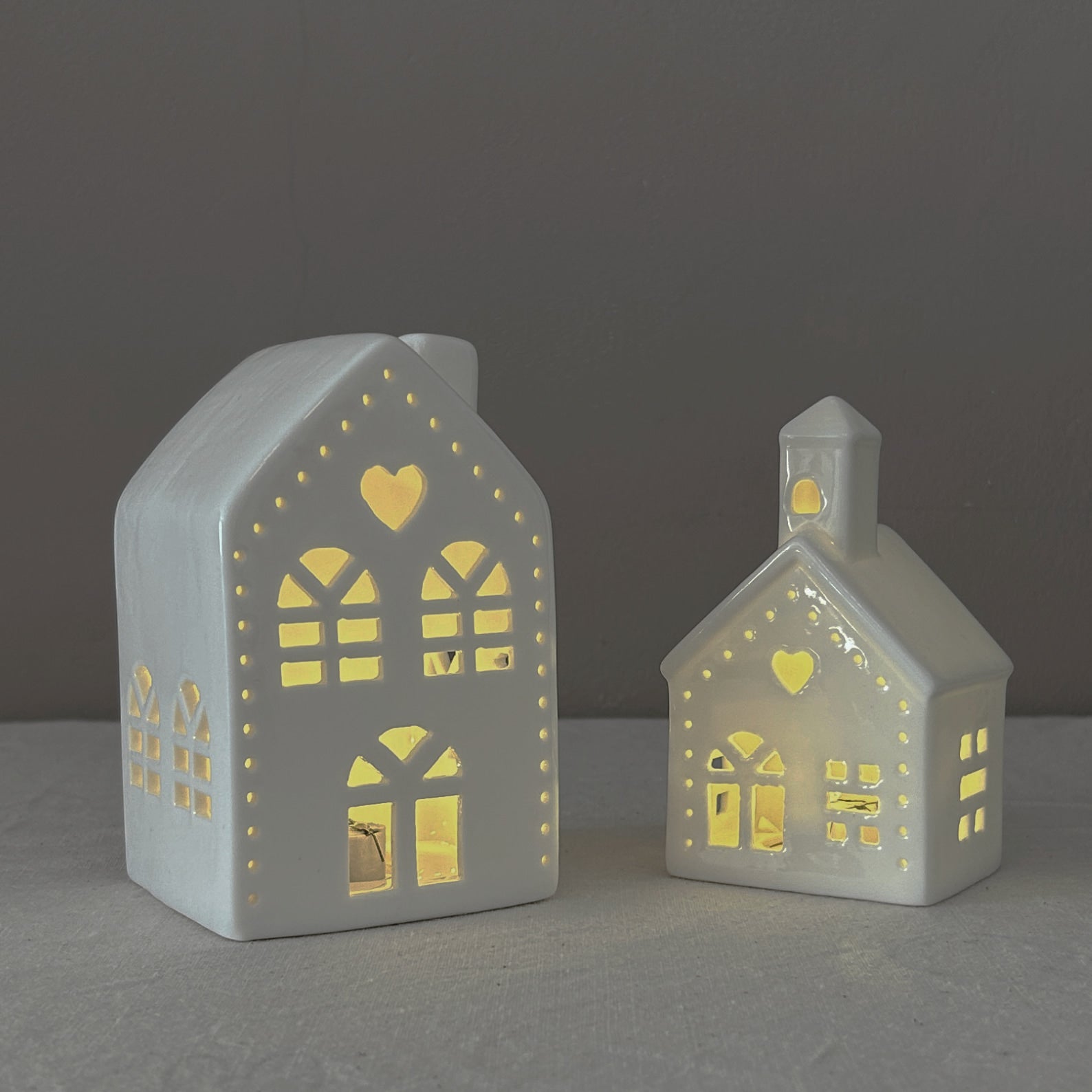Ceramic LED Light-Up Church and House Ornaments | Mellowdays Furniture