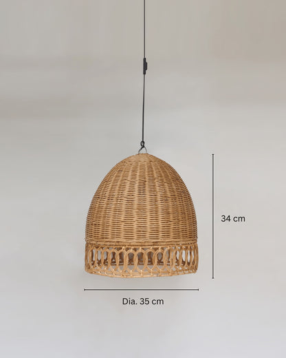 Dobbe Rattan Pendant Shade with measurements by Mellowdays Furniture