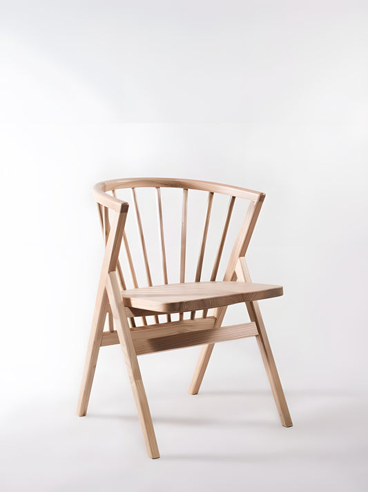 Falconi Dining Chair Sungkai wood Natural - front view - Mellowdays Furniture