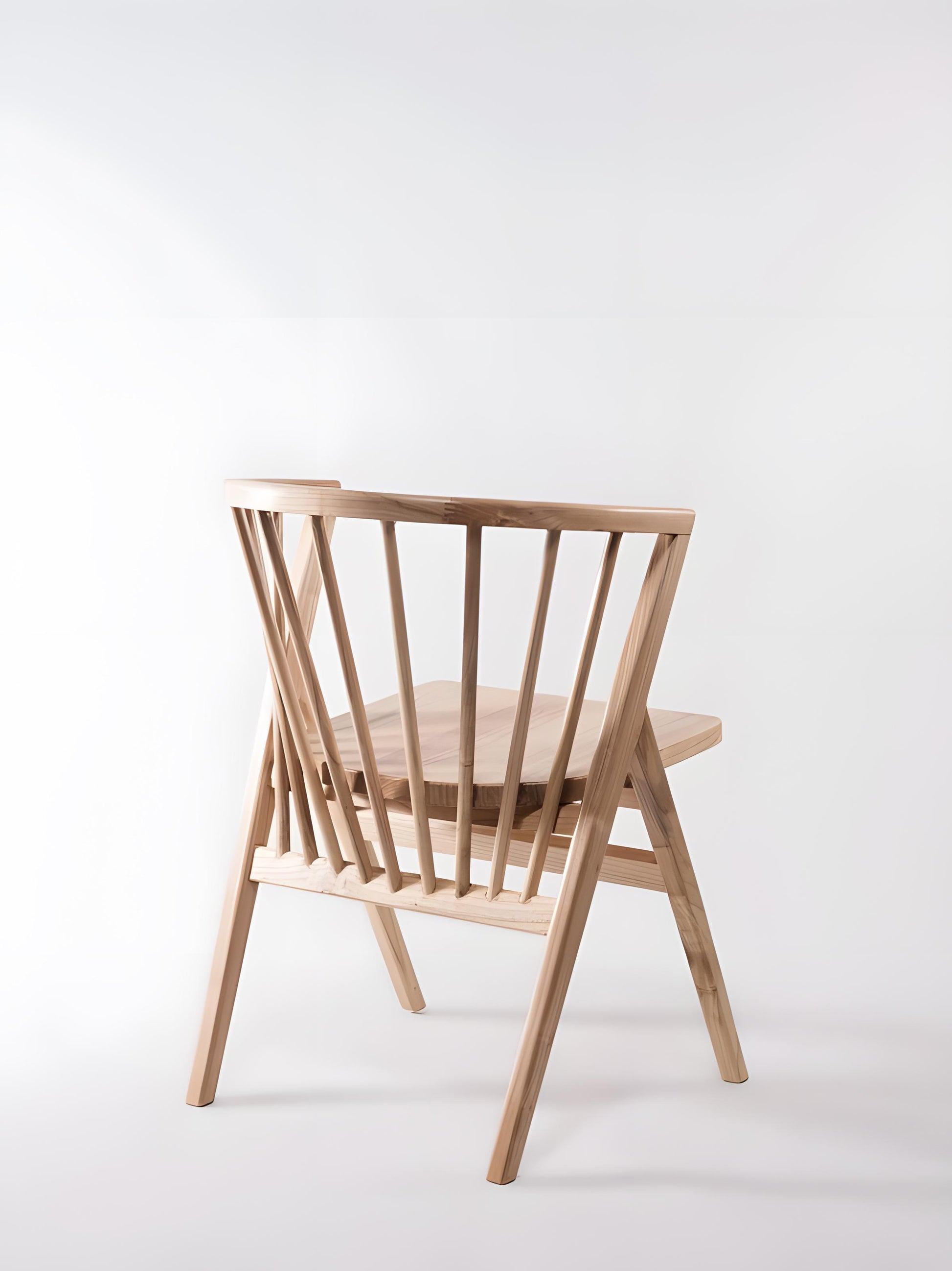 Falconi Dining Chair Sungkai wood Natural - back view - Mellowdays Furniture
