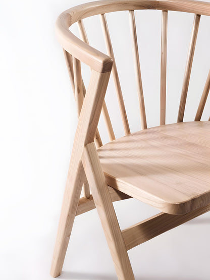 Falconi Dining Chair Sungkai wood Natural - backrest - Mellowdays Furniture