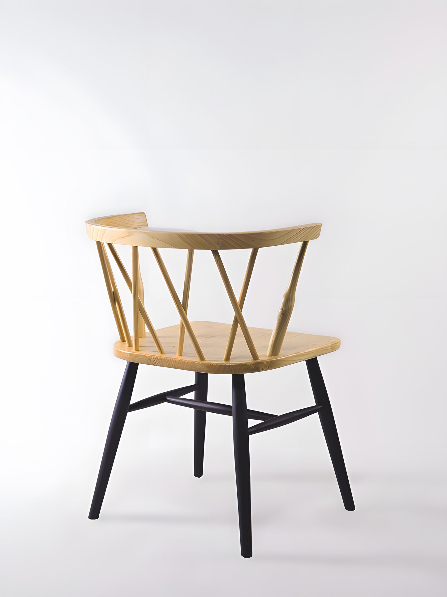 Fallas Sungkai Wood Cross-back two-tone Dining Chair with black legs back view | Mellowdays Furniture