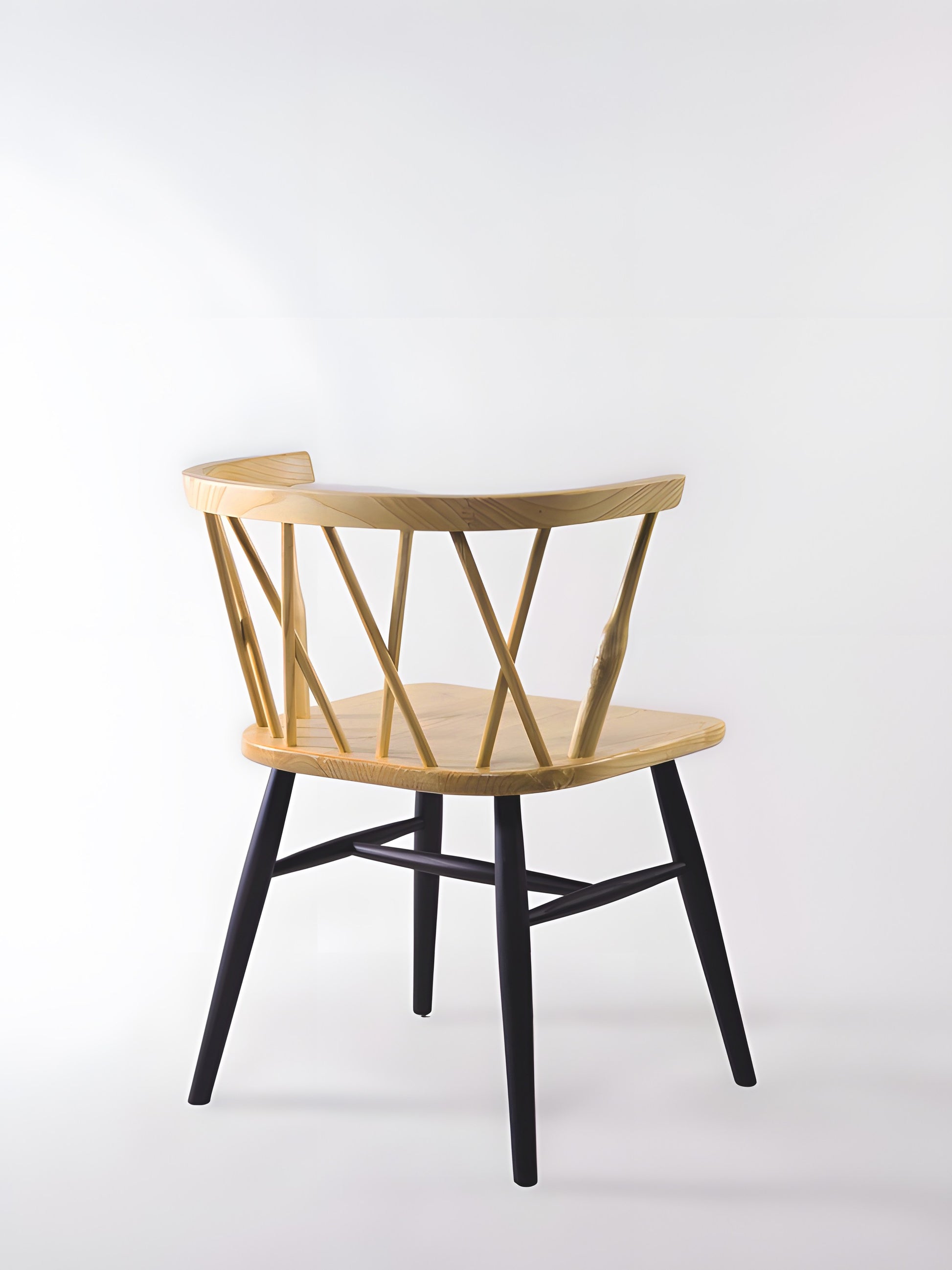 Fallas Sungkai Wood Cross-back two-tone Dining Chair with black legs back view | Mellowdays Furniture