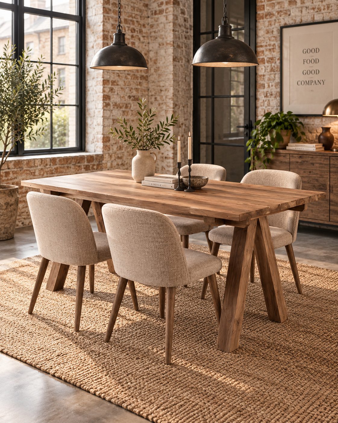 Fontera Reclaimed Teak Dining Table with Angled Legs | 6–8 Seater