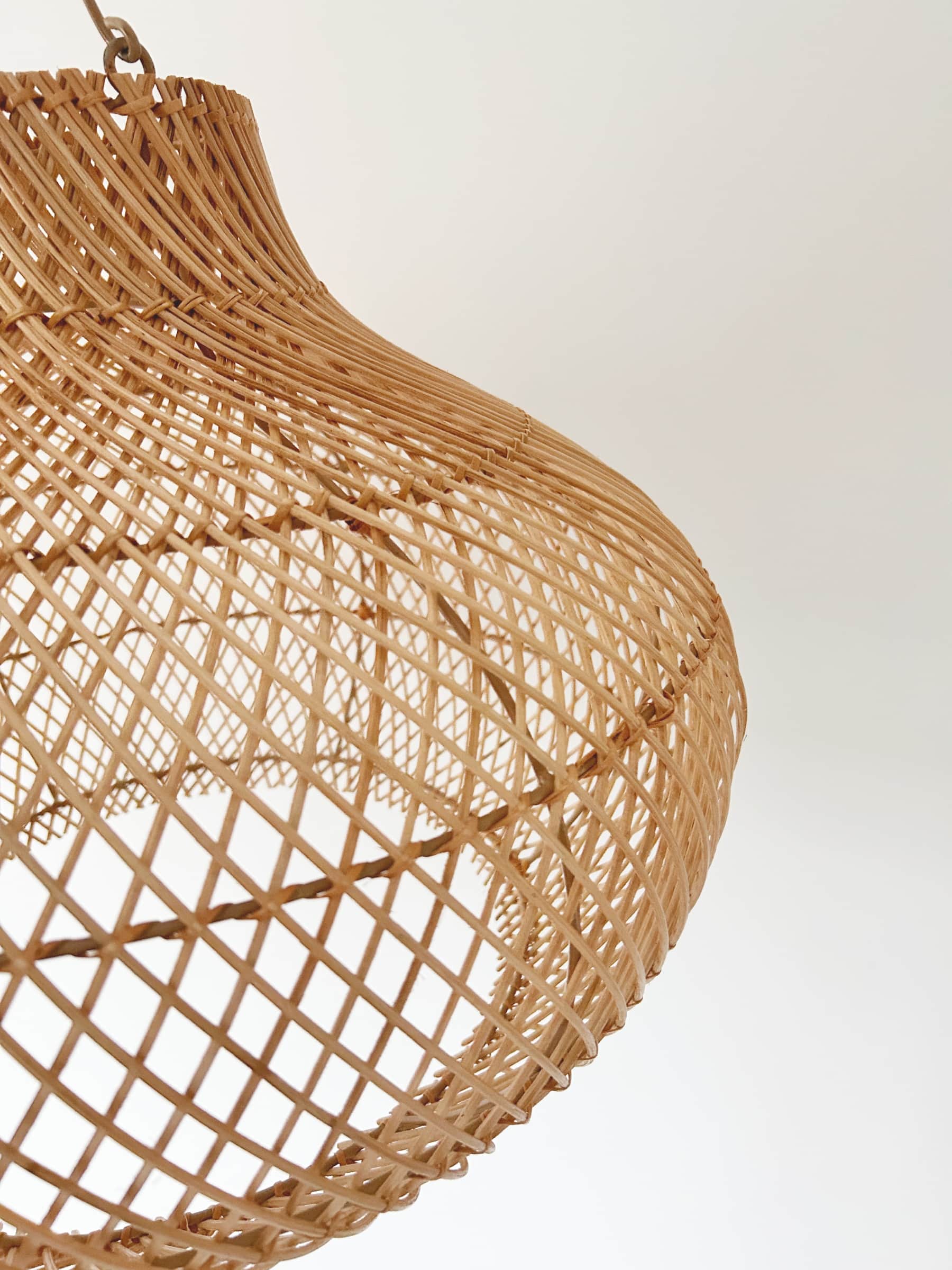 Midomo Rattan Hanging Lamp Shade close up | Mellowdays Furniture