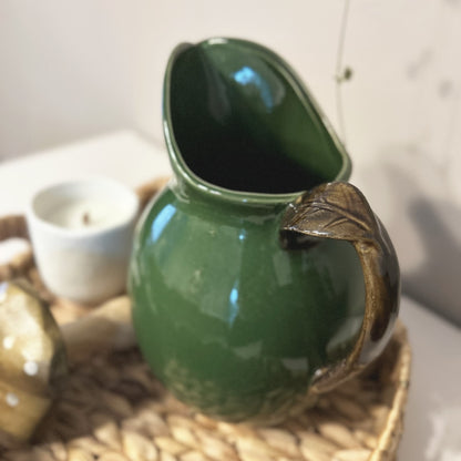 Olive Green Reactive Glaze Ceramic Jug | Mellowdays Furniture