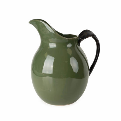 Olive Green Reactive Glaze Ceramic Jug | Mellowdays Furniture