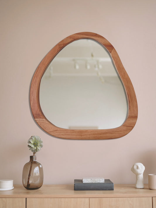 Organic Shape Wooden Wall Mirror Mellowdays Furniture