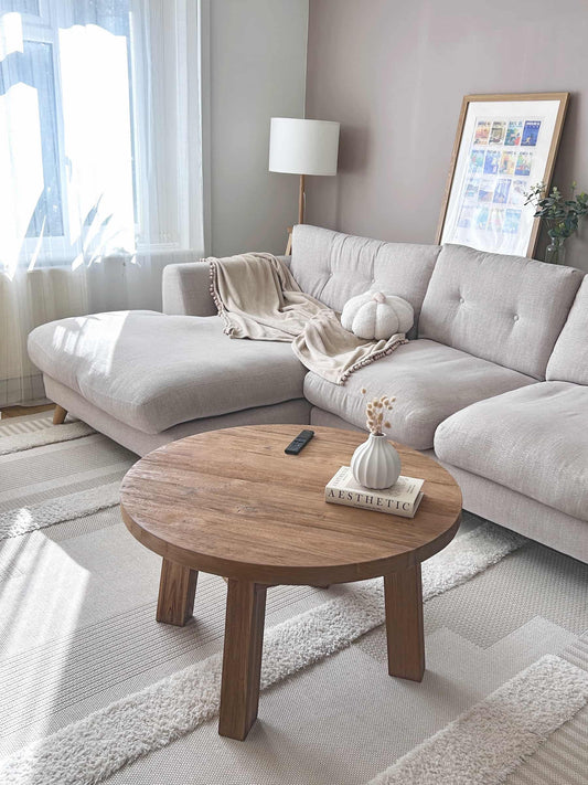 Pescara Reclaimed Teakwood Round Coffee Table | Mellowdays Furniture